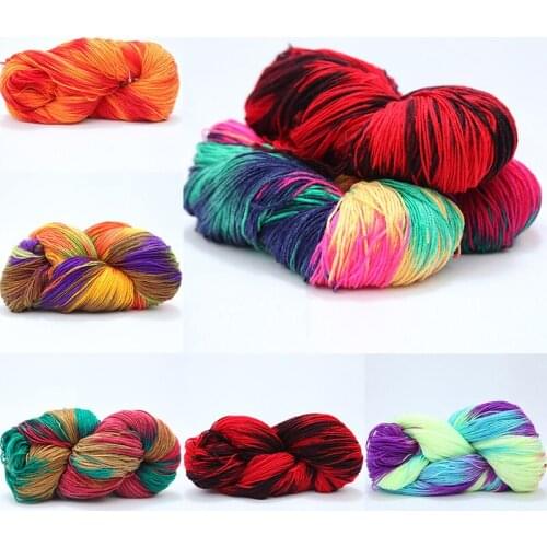 Rainbow Segment Dyed Yarn Hand knitted Thick Baby Wool DIY Crochet Knitting Thread For Scarf Sofa Cushion Anti-Pilling Dyed Yarn