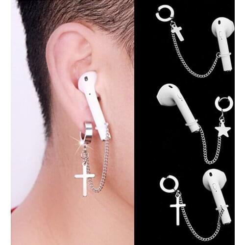 Stainless Steel Anti-Lost Earphone Holder Clip Earrings Compatible Wireless Earrings Jewerly Accessories For Airpods 1 2 3 Pro