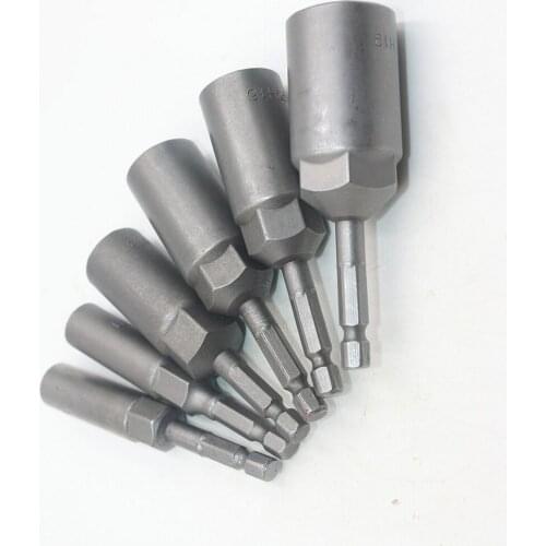 6Pcs 6mm-17mm Hexagon Nut Driver Drill Bit Socket Screwdriver Wrench Set Drill Bit Adapter for Electric Screwdriver Handle Tools