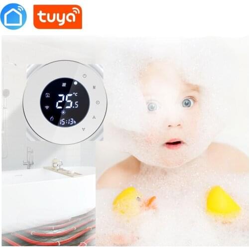 Tuya WiFi thermostat water heating round intelligent temperature controller negative LCD touch screen temperature regulator