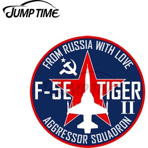 Jump Time 13 x 13cm For F-5E Tiger2 Aggressor Vinyl Car Stickers Military DIY Personality Decoration Windshield Windows Decal