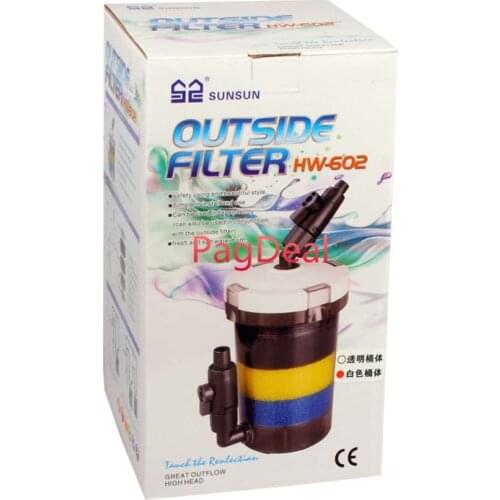 Aquarium External Filter Canister Outside Filtration System Freshwater Saltwater Fish Tank 4 Stage Pre-Filter Canister HW-602