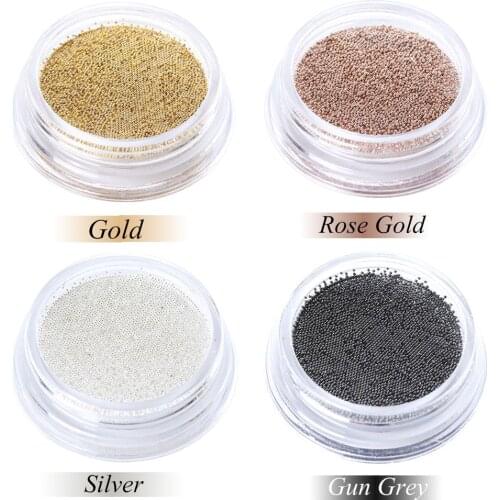 0.4mm 3D Micro Steel Beads Mixed Color Nail Art Decorations Mini Small Caviar DIY Charms Stud Manicure Accessory Nail Tool