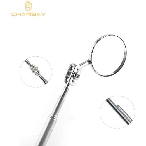 1PCs Round Inspection Telescoping Mirror,Retractable Extendable UnderAutomobile Chassis Hand Tool with Handle for Mechanics cars