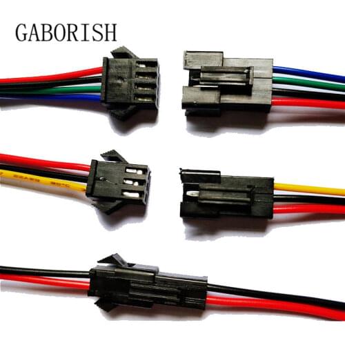 2pin 3pin 4pin LED Connector Male/female JST SM 2 3 4 Pin Plug Connector Wire cable for led strip light Lamp tape Driver CCTV