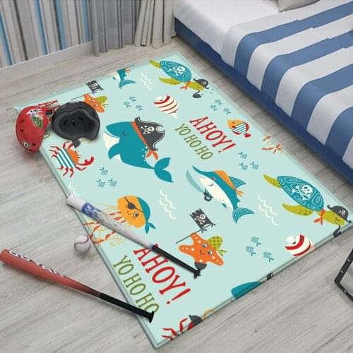 2021 Top BrandFashion Children Flannel Carpet Baby Ocean Dolphin Carpet Baby Play Mat Rectangular Round Childrens Carpet