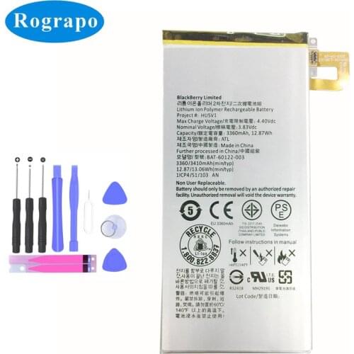 3410mAh HUSV1 BAT-60122-003 Mobile Phone Battery For Blackberry Priv RHK211LW STV100-1 STV100-2 STV100-3