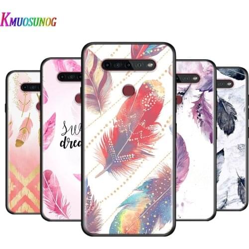 Watercolor Painting Feathers For LG K22 K71 K61 K51S K41S K30 K20 2019 Q60 V60 V50S V50 V40 V35 V30 G8 G8S G8X ThinQ Phone Case