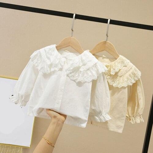 Infant Baby Girls Blouse Solid Spring Autumn Kids Shirt Children Clothing Girl Tops Toddler Long Sleeve Blouses