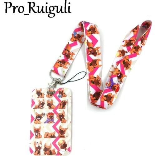 Bull Dogs Anime Lanyard Badge Holder ID Card Lanyards Mobile Phone Rope Key Lanyard Neck Straps Keychain Key Ring