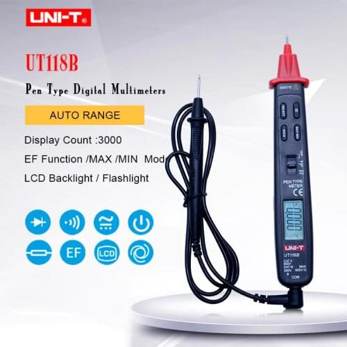 UT118B Pen Type Digital Multimeter AC DC Voltage Resistance Capacitance Tester Auto range Ohmmeter Voltmeter Ammeter Diode Test