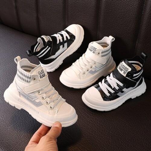 Childrens Sock Sneakers Kids Lightweight Martin Boots Toddler Gilrs Casual Platform Shoes Baby Black Girls Mid-cut Short Boots