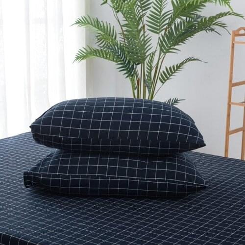 Household Comfortable Sleep pillowcase Cotton Black Lattice Rectangular Pillowcase Bedroom Sleeping Soft Pillow case #sw