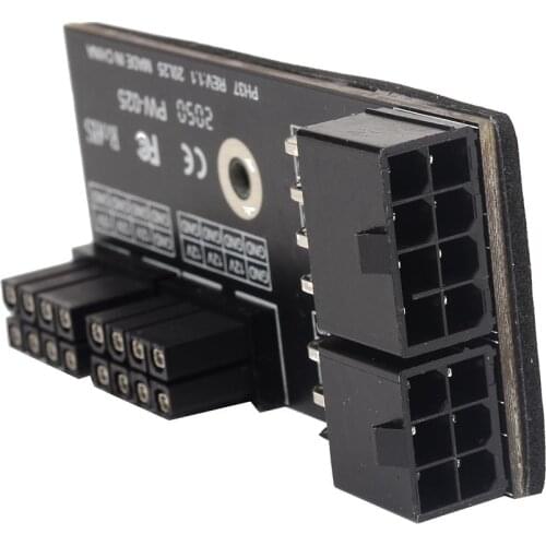 Dual ATX 8Pin Female to 6+8pin Male 180 Degree Angled Power Adapter for NVIDIA 3080 3090 Graphics Card GPU