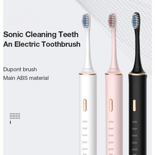 5 Mode Sonic Electric Toothbrush Adult Timer Brush With 4 Replacement Heads, USB Charger Rechargeable Tooth Brushes For Couples