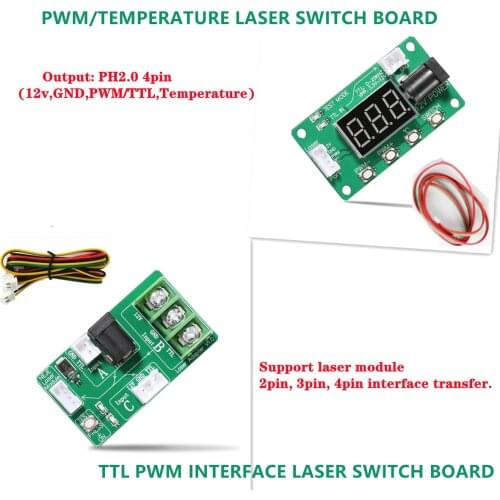 NEJE TTL PWM NEJE INTERFACE LASER SWITCH BOARD/PWM/TEMPERATURE LASER SWITCH BOARD FOR LASER MODULE MANUAL PWM CONTROL WITH CABLE