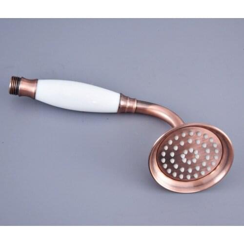 Antique Red Copper Telephone Style Ceramic Hand Held Spray Bathroom Shower Head dhh129