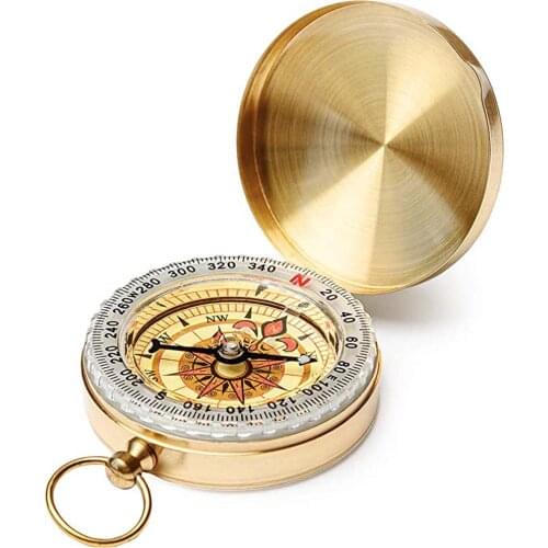 Camping Survival Compass Metal Pocket Compass Kids Compass for Hiking Camping Hunting Outdoor Military Navigation Tool