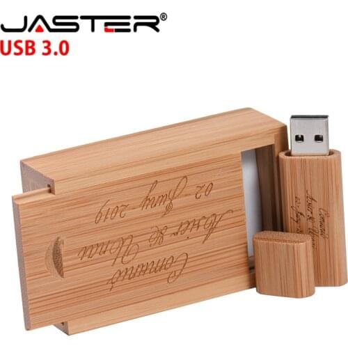 JASTER pen drive USB 3.0 Wooden round bar model + box Custom LOGO usb flash drive 32GB 64GB 128GB pendrive memory stick U disk