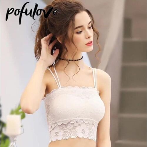 Tube Tops Sexy Lace Bras Women Push Up Bra Floral Bralette Underwear Wrapped Chest Vest Solid Corset Wireless Brassiere Tank Top