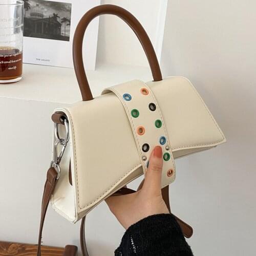 Small Handbags For Women 2021 New Luxury Designer Shoulder Bags High Quality Pu Leather Messenger Bag Color Rivet Sac A Main