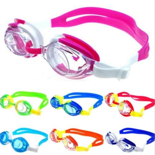 Children Swimming Goggles Colorful Adjustable Kids Waterproof Silicone Anti Fog UV Shield Water Pool Beach Eyewear Eyeglasses