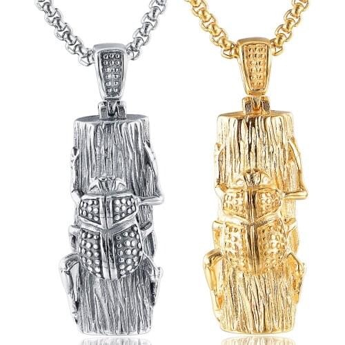 Fashion New Charm Cicada Pendant Necklace For Men Women Stainless Steel Jewelry