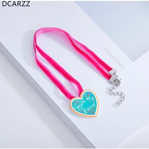 Wreck it Ralph Cookie Medal Necklace You're my hero Letter Heart Pendant with Coloured Ribbon Handmade Jewelry Vanellope Cosplay