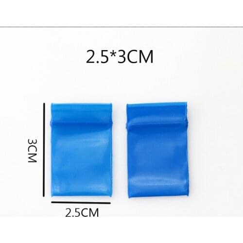 Plastic Packaging Bags Wholesale 300pcs 2.5x3CM Blue Zip Lock PE Transparent Display Jewelry Gift Bag