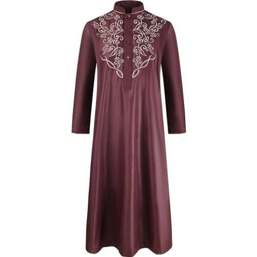 Ramadan Muslim Men Jubba Thobe Islamic Mens Moroccan Kaftan Long Robe Saudi Arabic Musulman Abaya Caftan Jubah Dubai Arab Dress