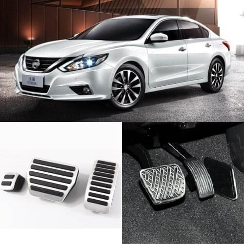 Savanini Brand New 3pcs Aluminium Non Slip Foot Rest Fuel Gas Brake Pedal Cover For Nissan Teana AT 2008-2016