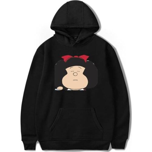 Cartoon Mafalda Hoodies Kawaii Printed Streetwear Sweatshirts Casual Hooded Oversized Harajuku Tops Pullovers Cool For Men/Women