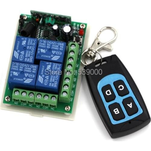 Smart House Remote Control Switch System DC 12V 4CH Wireless Teleswitch Remote Controlling Switch ON/OFF