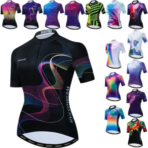 Weimostar Top Black Cycling Jersey Womens Colorful Bicycle Cycling Clothing Maillot Ciclismo Breathable MTB Bike Jersey Shirt