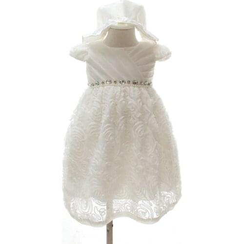 High quality baby girls baptism Gown Infant Christmas Gown Girl Satin Party Flower Girl Christening Gown vestidos de festa