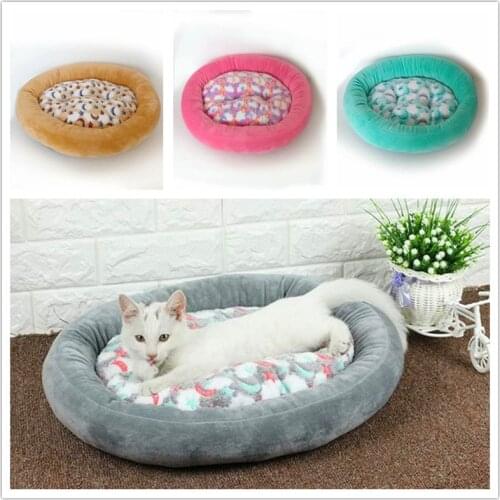 Winter Warm Oval Cat Beds Plush Lovely Dog Bed Cat House Cushion Mat Pet Cats Bed Nest Kennel Pet Bed Nest Cama Para Perro