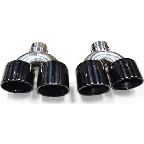 1 Pair Stainless Steel Black Exhaust Tips For Land Rover SVR 2012-2017 Muffler Tips Car Exhaust Pipe Double Out Nozzles