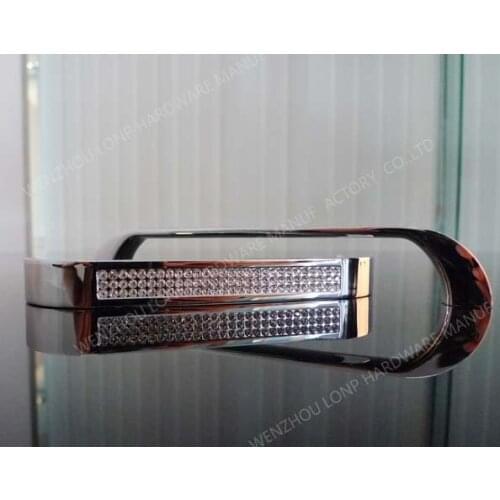10Pcs Top Quality K9 Clear Crystal Handle with Zinc Alloy Chrome Metal Part(C.C.. 128mm,L:150mm)