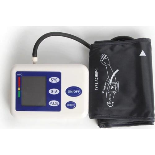 Blue Blood Pressure Equipped Automatic Digital LCD Blood Pressure With Adaptor Monitor Blood Pressure Gauge Arm Blood Pressure