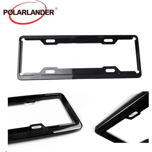 Free shipping carbon fiber Car license plate frame auto plate number frames for B-uick