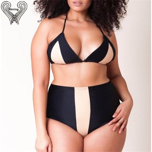 Plus Size Bikini Set High Waist Swimsuit Push Up Short Sleeve Swimwear 2019 Women Bathing Suits Triangle Large Big Hot Biquini