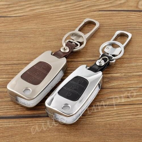 Key Holder Case Bag Ring Fit For Hyundai I20 I30 IX35 Accessories Key Fob Chain Cover Metallic Style