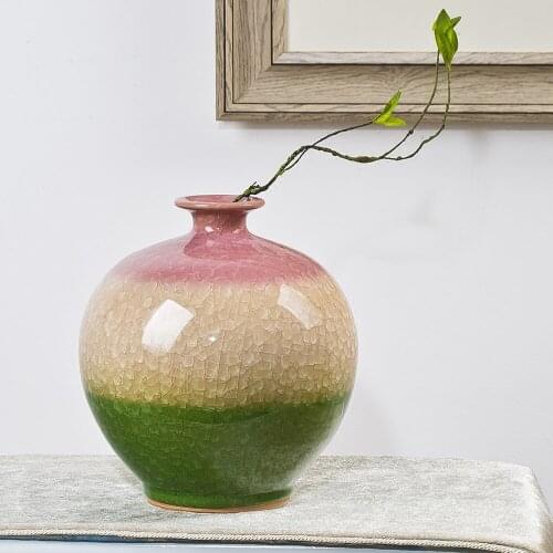 Jingdezhen ceramic vase three color crystal glaze home living room portraits decorative crafts flower vase arrangement