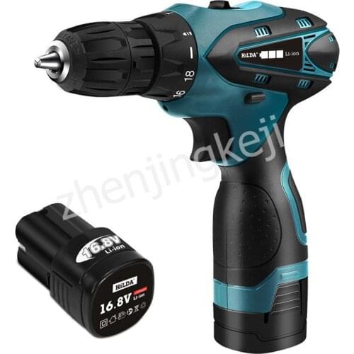 16.8v Cordless Screwdriver Drill Double Speed Rechargeable lithium Battery LED light Waterproof Hand Drill