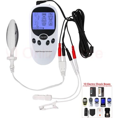Estim Prostate Electric Anal Plug Electro Stimulation Sex Clips Tens Nipple Clamp Electroshock Bdsm Toys Anal Shock Waves