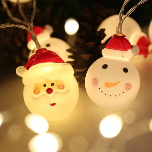 1.5m 10 LED Santa Claus Snowman String Lights Christmas Tree Decoration Ornaments Christmas Decorations for Home Navidad 2020
