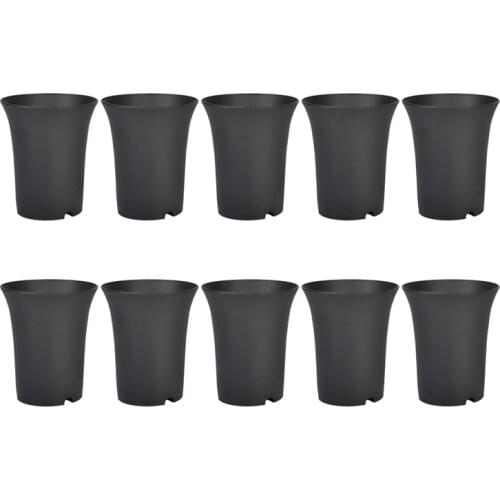 10PcsBlack Round Flower Pots High Waist Deep Pots Are Perfect for Indoor and Outdoor Plants, Seeds, Vegetables