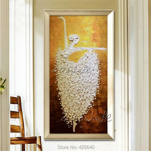 Canvas painting Ballet Dancer acrylic painting Wall art Pictures for living room Home decor Palette Knife cuadros Decoracion 01