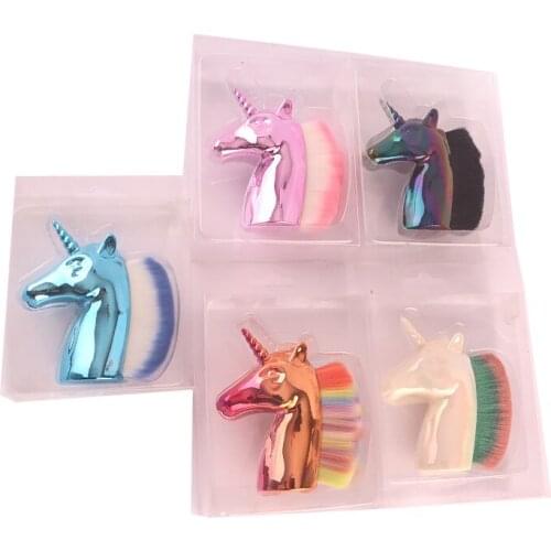 Blush Brush Unicorn Large Makeup and Contour Brush Colorful Horse Foundation Brush Loose Paint Nail Art