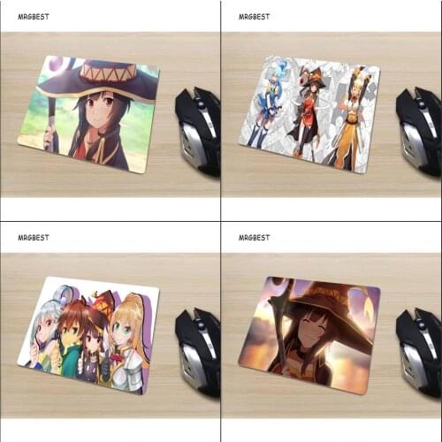 Konosuba Megumin Anime Mouse Pads Small Size Big Promotion 22x18cm No Locking Edge Rubber Desk Mat Non-slip Notebook PC Mice Mat